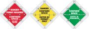 DANGER PERMIT REQUIRED CONFINED SPACE DO NOT ENTER / DANGER CONFINED SPACE ENTER BY PERMIT ONLY / CONFINED SPACE ENTRY IN PROGRESS