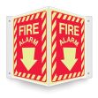 Safety Sign, Legend: FIRE ALARM (ARROW)