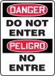 Contractor Preferred Spanish Bilingual OSHA Danger Safety Sign: Do Not Enter