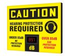OSHA Caution Industrial Decibel Safety Signs: Hearing Protection Required