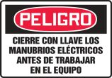 CIERRE CON LLAVE LOS MANUBRIOS ELECTRICOS ANTES DE TRABAJAR EN EL EQUIPO