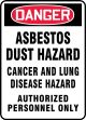 ASBESTOS DUST HAZARD CANCER AND LUNG DISEASE HAZARD AUTHORIZED PERSONNEL ONLY
