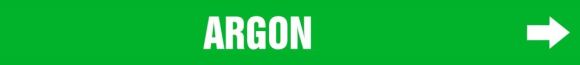Pipe Marker, Legend: ARGON - GREEN BACKGROUND