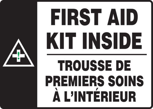 FIRST AID KIT INSIDE (BILINGUAL FRENCH - TROUSSE DE PREMIERS SOINS À L'INTÉRIEUR)