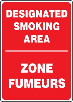 DESIGNATED SMOKING AREA (BILINGUAL FRENCH)