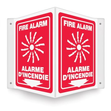 Safety Sign, Legend: FIRE ALARM (BILINGUAL FRENCH - ALARME D'INCENDIE)