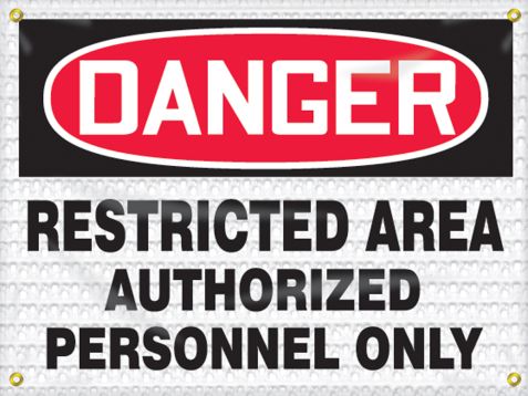 Plant & Facility, Legend: DANGER RESTRICED AREA AUTHORIZED PERSONNEL ONLY