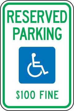 (W. VIRGINIA) RESERVED PARKING $100 FINE (W/GRAPHIC)