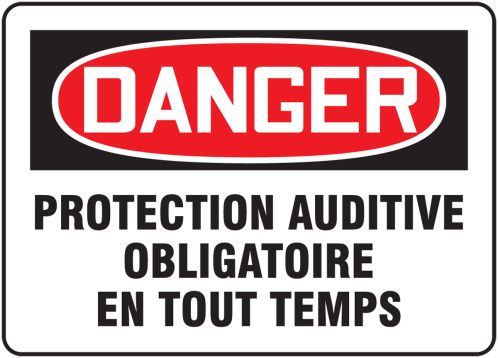 DANGER PROTECTION AUDITIVE OBLIGATOIRE EN TOUT TEMPS (FRENCH)