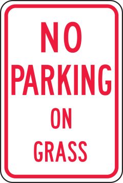 NO PARKING ON GRASS