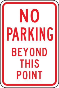 NO PARKING BEYOND THIS POINT