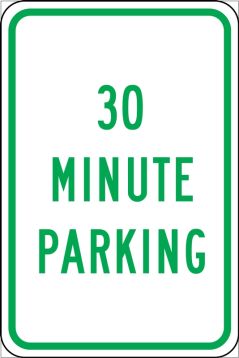 Traffic Sign, Legend: 30 MINUTE PARKING