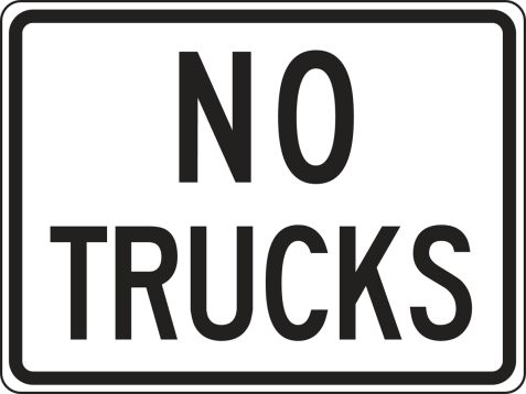 Traffic Sign, Legend: NO TRUCKS