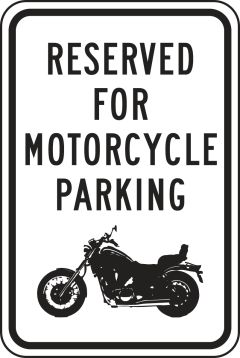 RESERVED FOR MOTORCYCLE PARKING W/MOTORCYCLE IMAGE