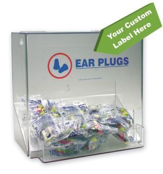 Large Ear Plug Dispenser w/ Custom Label