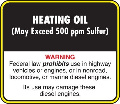 HEATING OIL (MAY EXCEED 500 ppm SULFUR) ...
