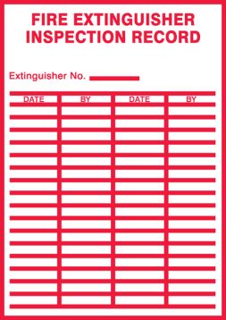 FIRE EXTINGUISHER INSPECTION RECORD