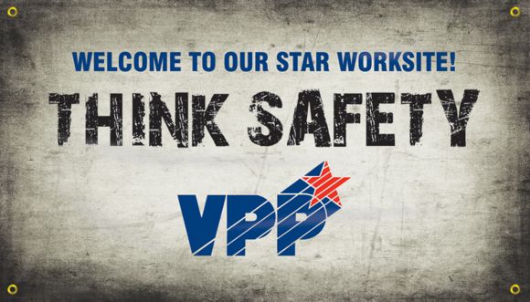 Motivation Product, Header: BE CAREFUL, Legend: WELCOME TO OUR STAR WORKSITE! THINK SAFETY