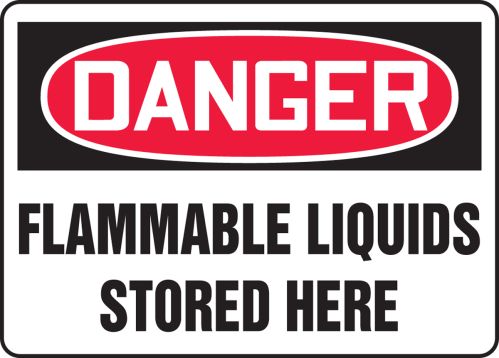 FLAMMABLE LIQUIDS STORED HERE