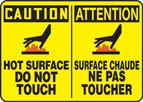 CAUTION HOT SURFACE DO NOT TOUCH (BILINGUAL FRENCH - ATTENTION SURFACE CHAUDE NE PAS TOUCHER)