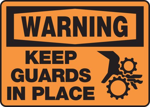 WARNING KEEP GUARDS IN PLACE (W/GRAPHIC)
