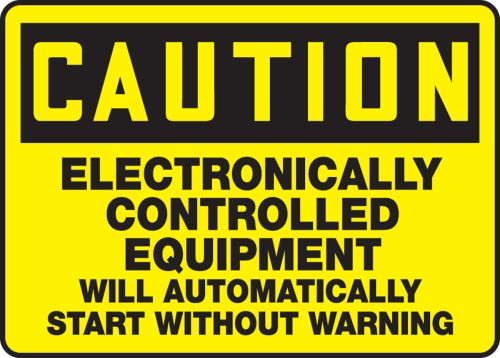 ELECTRONICALLY CONTROLLED EQUIPMENT WILL AUTOMATICALLY START WITHOUT WARNING