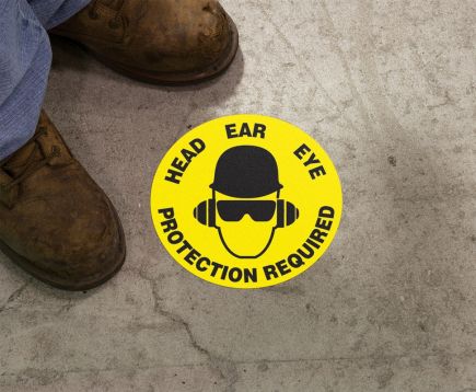 HEAD EAR EYE PROTECTION REQUIRED (W/ GRAPHIC)