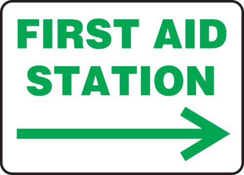 FIRST AID STATION (ARROW RIGHT)