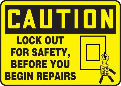 LOCKOUT FOR SAFETY BEFORE YOU BEGIN REPAIRS(W/GRAPHIC)