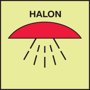 SPACE PROTECTED BY HALON