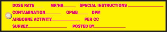 DOSE RATE __ MR/HR ___ SPECIAL INSTRUCTIONS