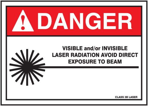 VISIBLE AND/OR INVISIBLE LASER RADIATION AVOID DIRECT EXPOSURE TO BEAM CLASS 3B LASER (W/GRAPHIC)