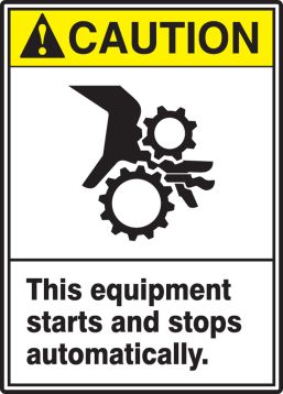 THIS EQUIPMENT STARTS AND STOPS AUTOMATICALLY (W/GRAPHIC)
