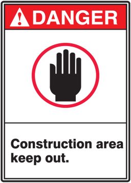 CONSTRUCTION AREA KEEP OUT (W/GRAPHIC)