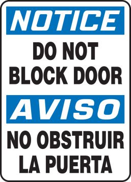 Do Not Block Door (Bilingual)