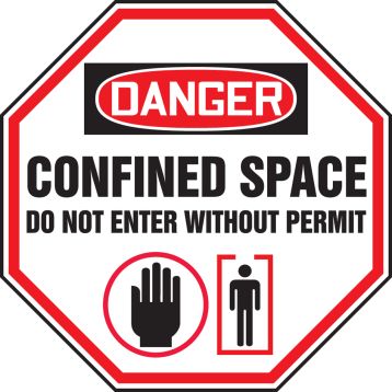 DANGER CONFINED SPACE DO NOT ENTER WITHOUT PERMIT (W/GRAPHIC)