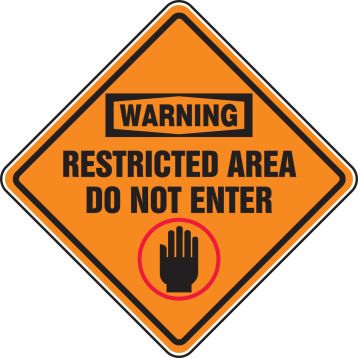WARNING RESTRICTED AREA DO NOT ENTER (W/GRAPHIC)