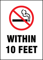 (NO SMOKING SYMBOL) WITHIN 10 FEET (OREGON)