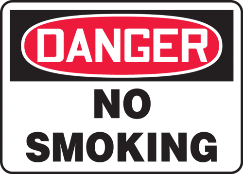 Safety Sign, Header: DANGER, Legend: DANGER NO SMOKING