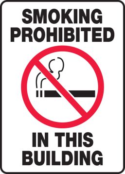 SMOKING PROHIBITED IN THIS BUILDING (W/GRAPHIC)
