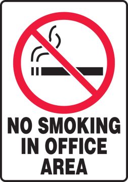 NO SMOKING IN OFFICE AREA (W/GRAPHIC)