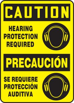 HEARING PROTECTION REQUIRED (W/GRAPHIC) (BILINGUAL)