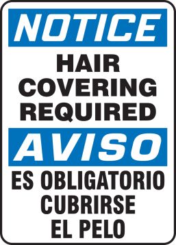 HAIR COVERING REQUIRED (BILINGUAL)