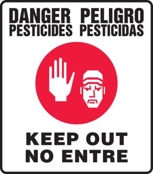 DANGER PESTICIDES KEEP OUT (W/GRAPHIC) (BILINGUAL)