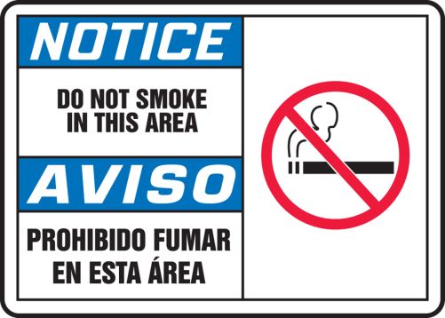 DO NOT SMOKE IN THIS AREA (W/GRAPHIC) (BILINGUAL)