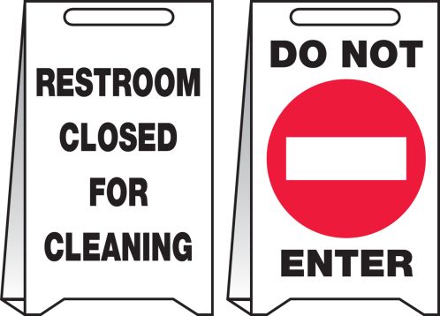 RESTROOM CLOSED FOR CLEANING / DO NOT ENTER (W/GRPAHIC)