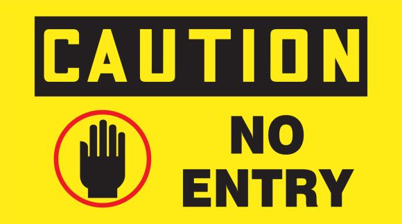 CAUTION NO ENTRY W/GRAPHIC