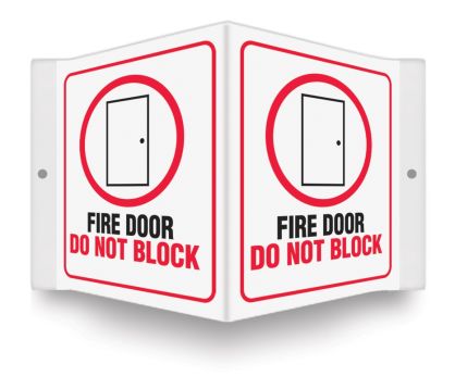 Safety Sign, Legend: FIRE DOOR DO NOT BLOCK