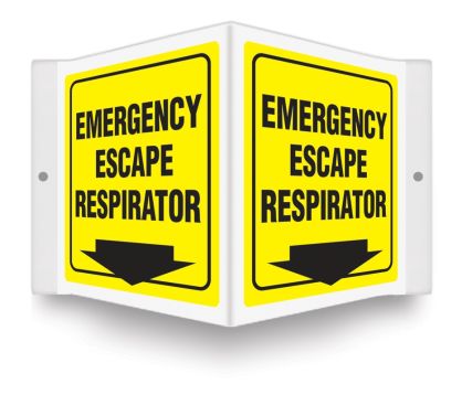 Safety Sign, Legend: EMERGENCY ESCAPE RESPIRATOR