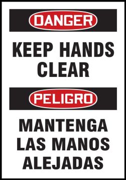 KEEPS HANDS CLEAR, BILINGUAL SPANISH